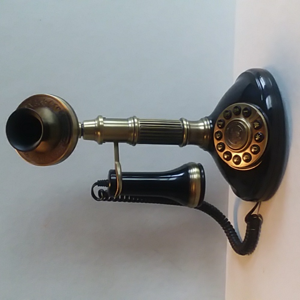 Black and Antique Brass Color Telephone